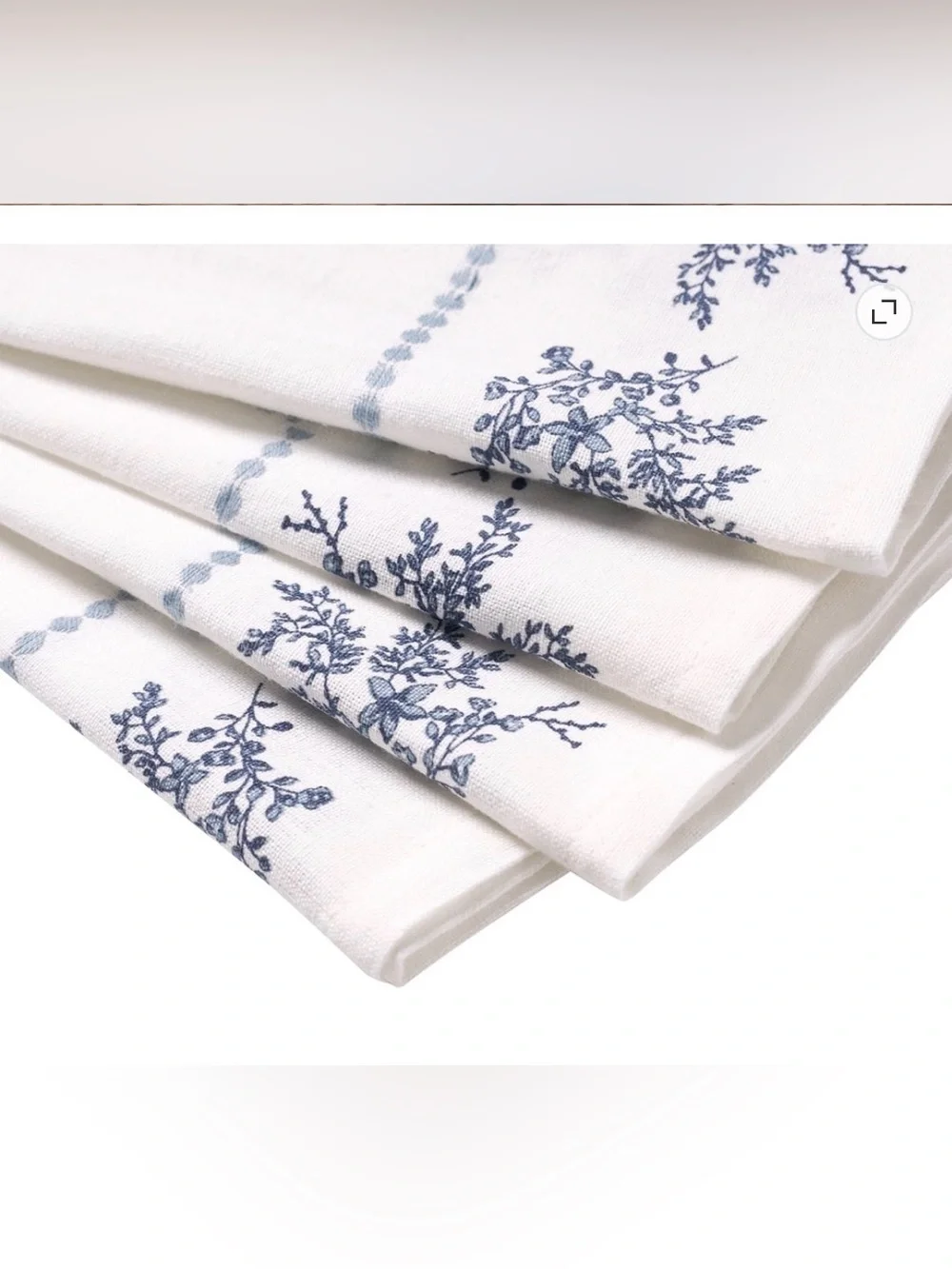 My Texas House 4 Piece Dinner Napkins Blue Floral Table Linens Farmhouse NEW